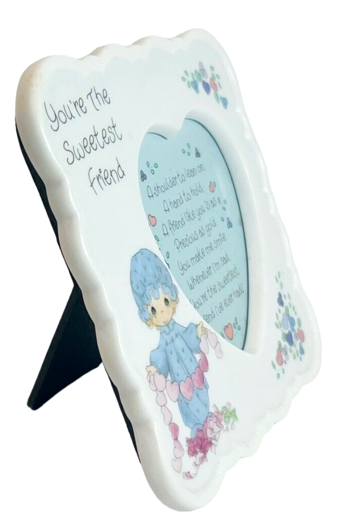 1993 Precious Moments Enesco YOU'RE THE SWEETEST FRIEND Photo Frame 4X4"
