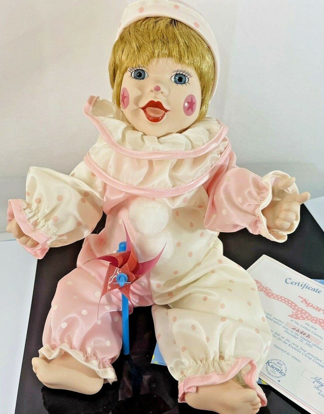 1991 Ashton-Drake Porcelain Clown Doll "SPARKLES"2230HT By: Mary Tretter