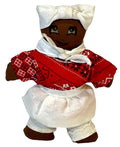 Cloth Doll African American "WERAING BANDANA TOP & WHITE PUFF PANTS" Vintage