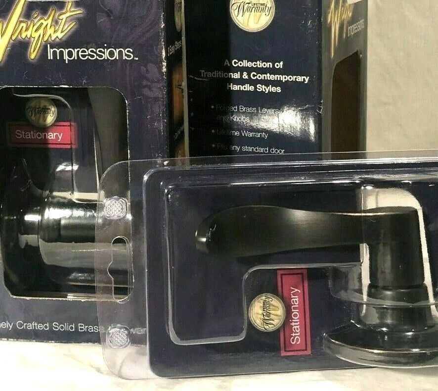 Wright Impressions Lever Doorknob "Solid Brass" Hall/Closet Non-Lockin