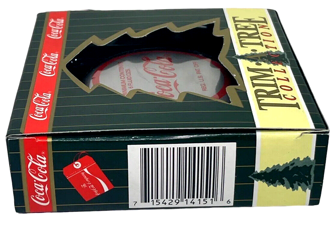 1990 Coca Cola Bottle Cap Christmas Ornament, Santa Drinking Cola!
