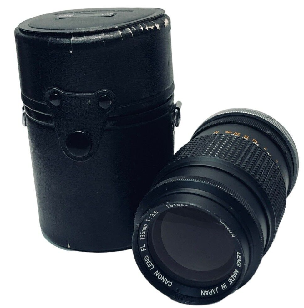 Canon MF Lens FL 135mm 1: 3.5 Mount 151625 w/Lens Holder Made In Japan