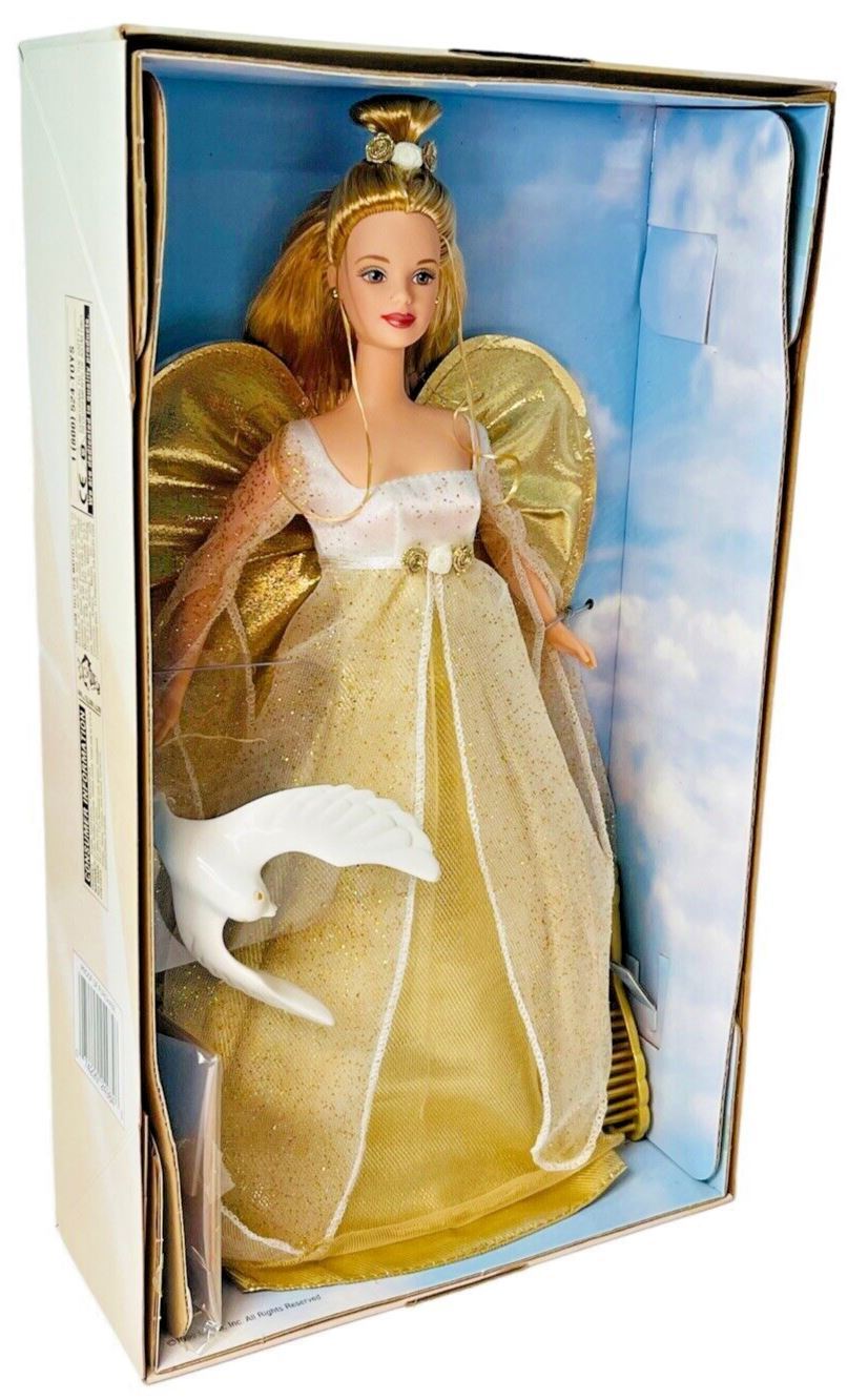 1999 Special Edition Barbie Doll ANGELIC INSPIRATIONS (Gold Gown w/Dove) 24984