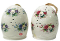Porcelain Pomander Egg Set ~ Wardrobe Potpourri Shelf Floral ~ Lot of 2