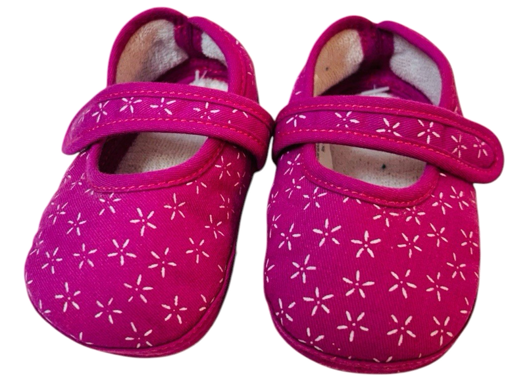 Lot of 2 Doll Baby Shoes ~ Blue & Pink Soft Sole L 4.5" X W 2" Preowned