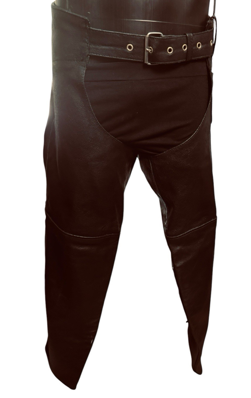 BARNEY'S Genuine Leather Motorcycle Chaps Men Size: M