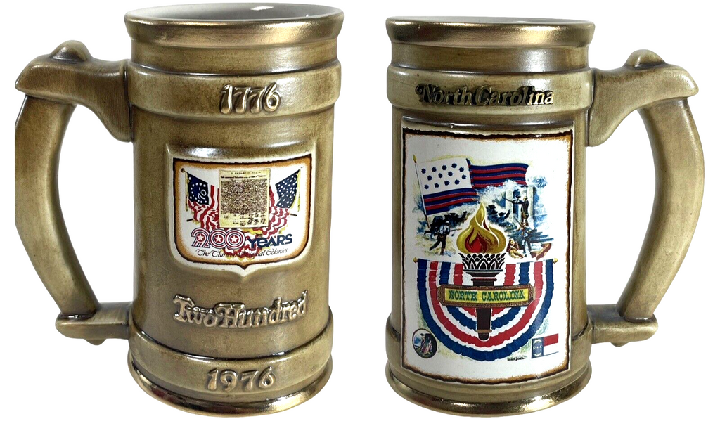 North Carolina Ceramic Stein Mug 1976 USA 200 Years Celebration No.165 ~ RARE