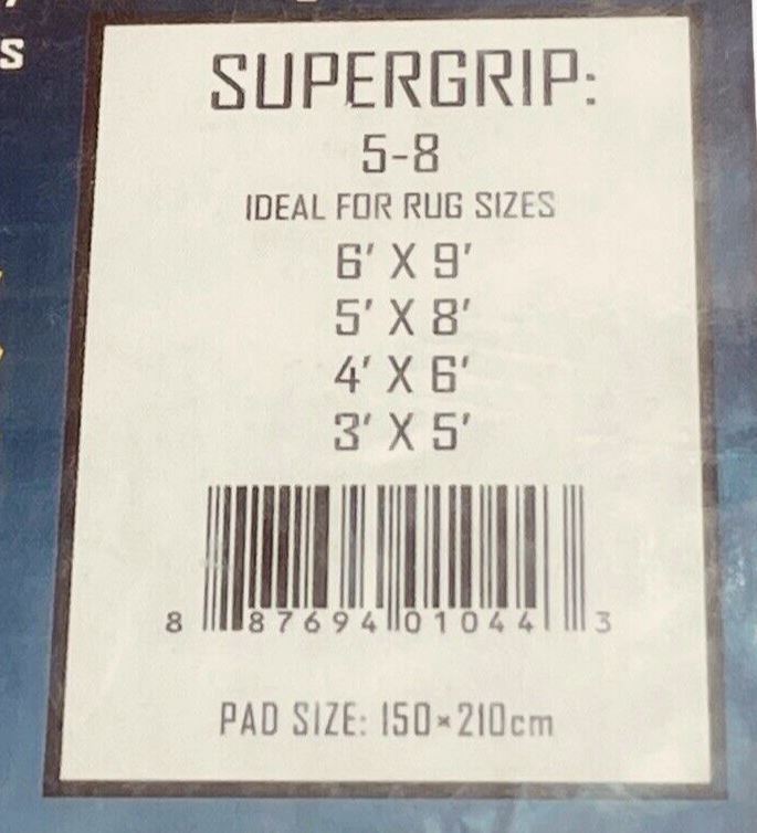 Rug Protective Pad Super-Grip Non-Slip 59.5in X 82.68in /150x210cm "NEW-SEALED"