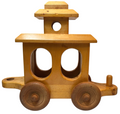 LARGE HANDMADE OAK WOODEN TRAIN CAR, L 12" X H 11'' X W 4'', Wt. 1.10 Lbs.