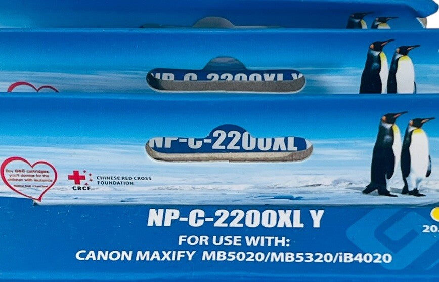INK CARTRIDGE, COLOR-YELLOW EXPIRED 9/17~G&G NP-C-2200XL Y, NEW FACTORY-SEALED