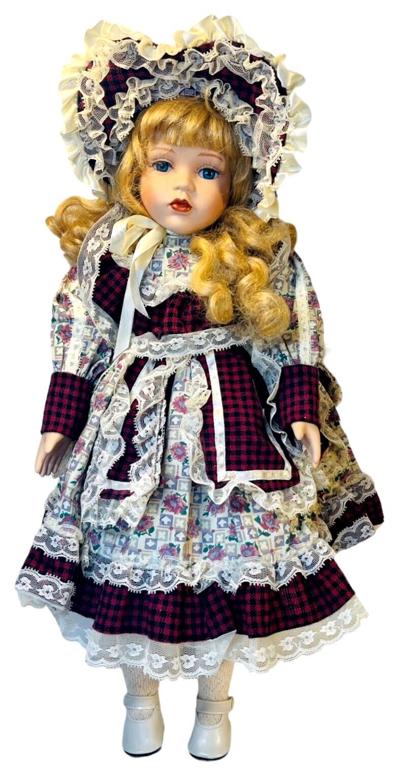 Porcelain Blonde Doll 19 Inch - Weigh 1.12lbs.