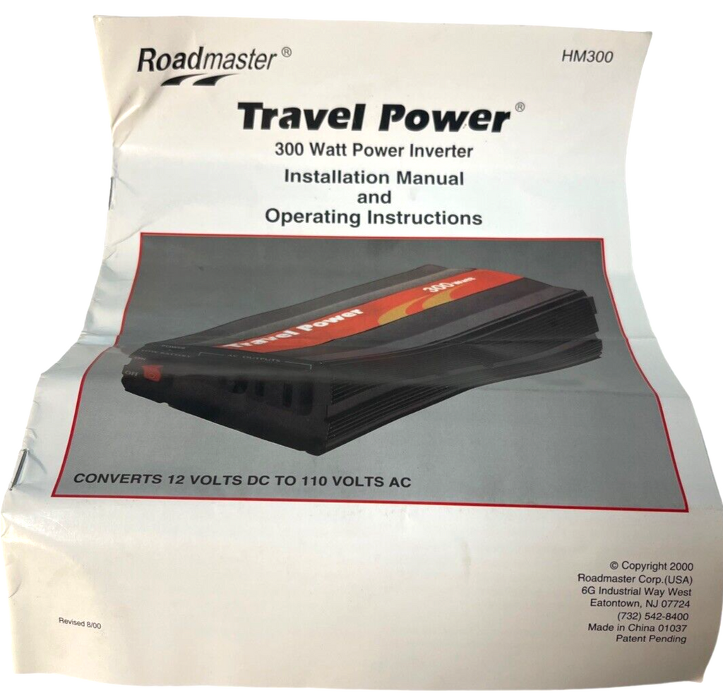 Inverter Travel Power HM300 300-Watt Dual 110V Output W/Manual Roadmaster