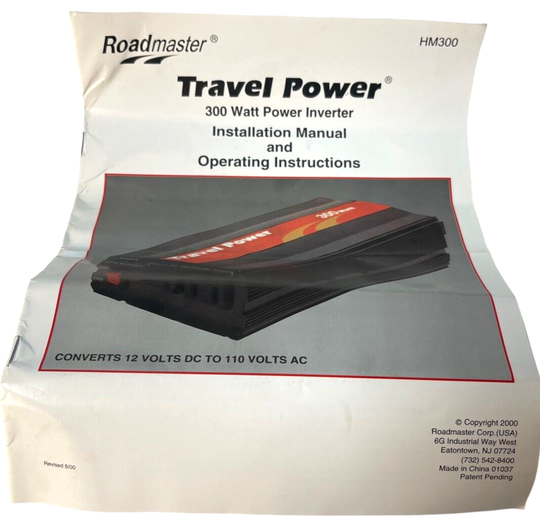 Inverter Travel Power HM300 300-Watt Dual 110V Output W/Manual Roadmaster