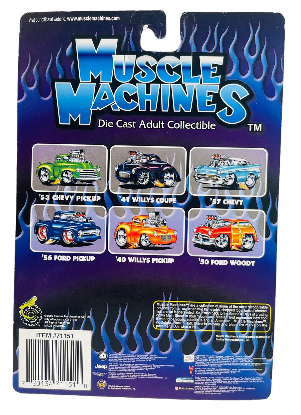 2002 Muscle Machines 1962 BUBBLE TOP 1:64 BLUE w/CHROME RIMS 02-17 - BRAND NEW