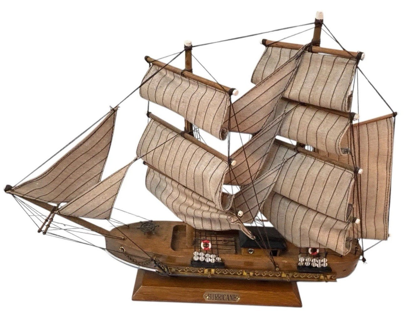 HURRICANE Model Sail Ship Clipper Vessel~Fabric Rigging 14”x16” TALL SHIPS