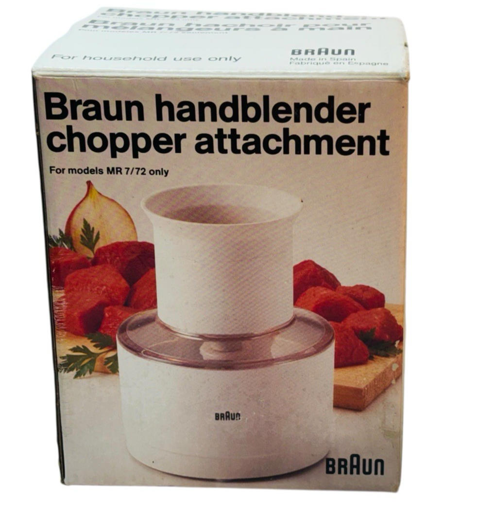 Braun Hand Blender Chopper Attachment for Models MR7 MR72 ~ w/Hardware & Manual