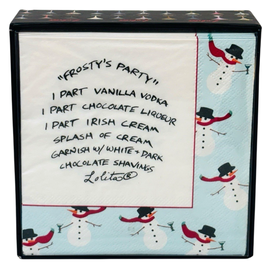 Lolita Frosty's Party 50 Cocktail Napkins with Recipe - BRAND NEW IN BOX