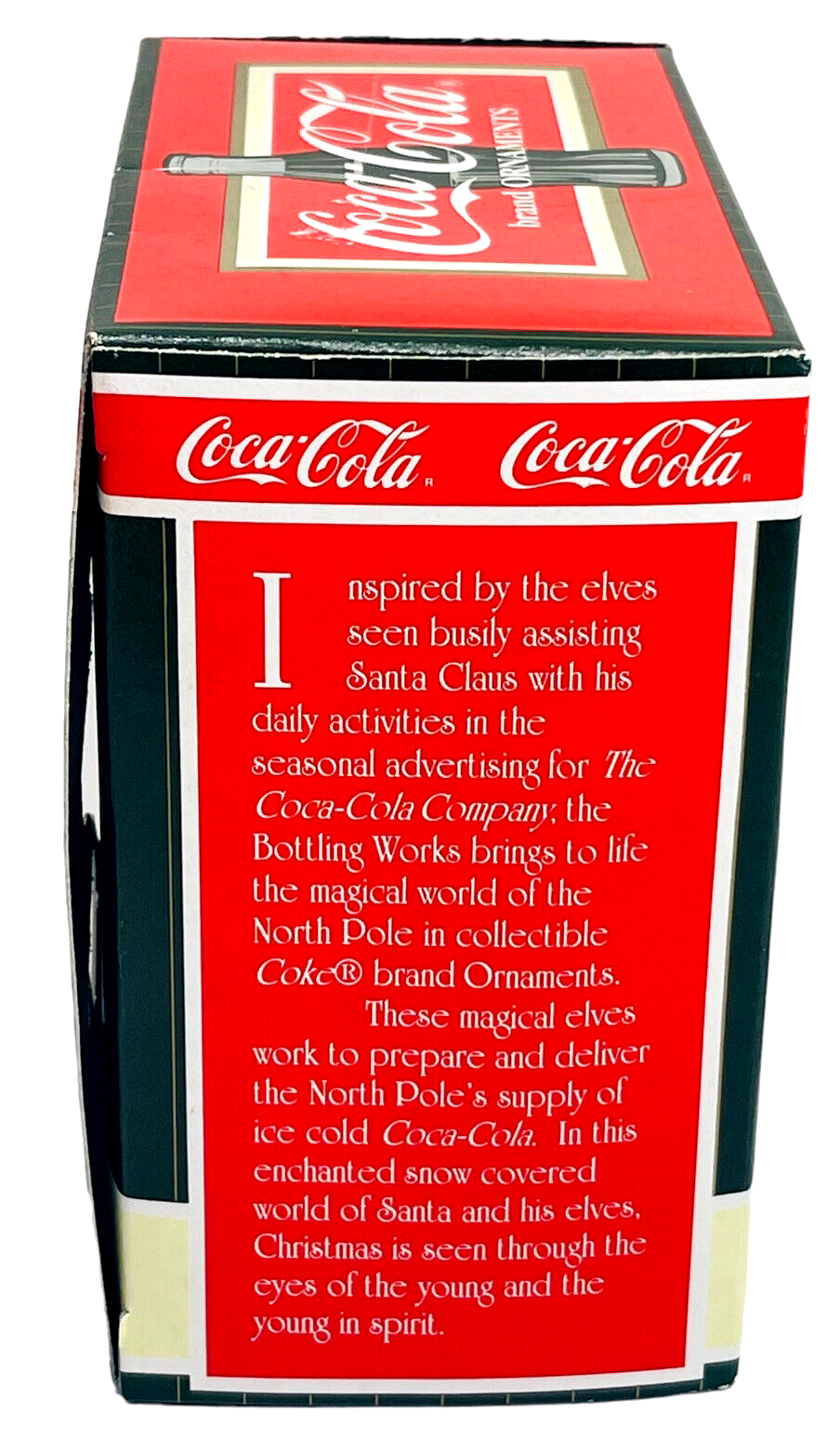 1997 Coca Cola Truck Ornament Holding a Bottle of Coke W/Santa's Ornament
