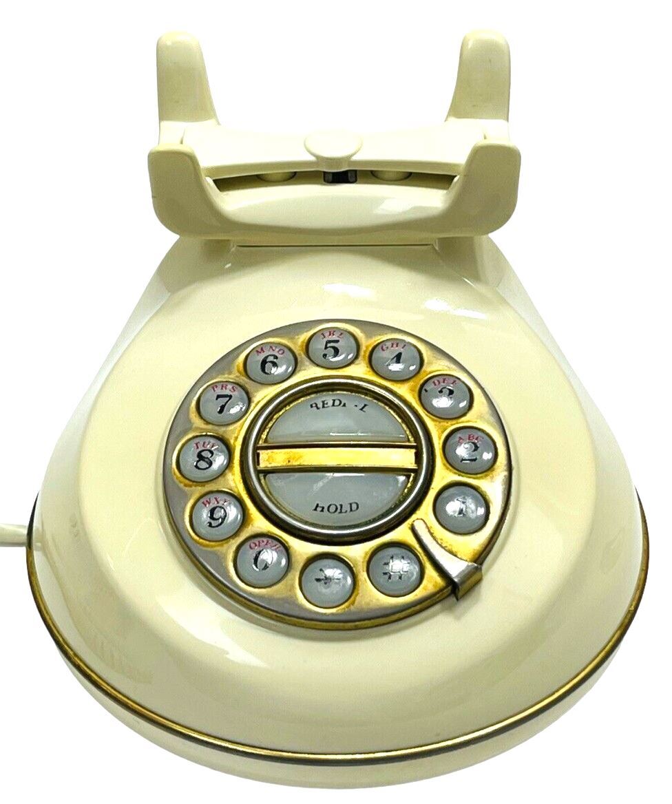 Phone Rotary Push Button Model Natalie, French Style HAC TTI329 "VINTAGE-WORKS"