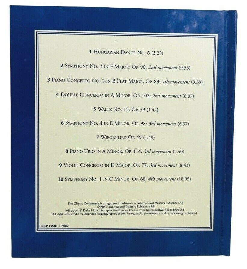 CLASSIC COMPOSERS LISZT, TCHAIKOVSKY, & BRAHMS CDs w/24 PAGE BIOGRAPHY, LOT OF 3