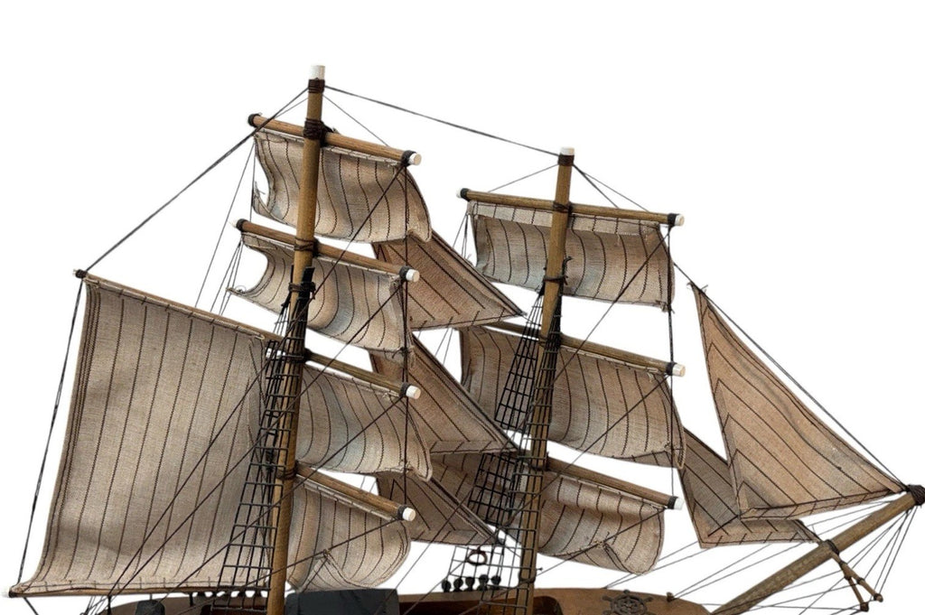HURRICANE Model Sail Ship Clipper Vessel~Fabric Rigging 14”x16” TALL SHIPS
