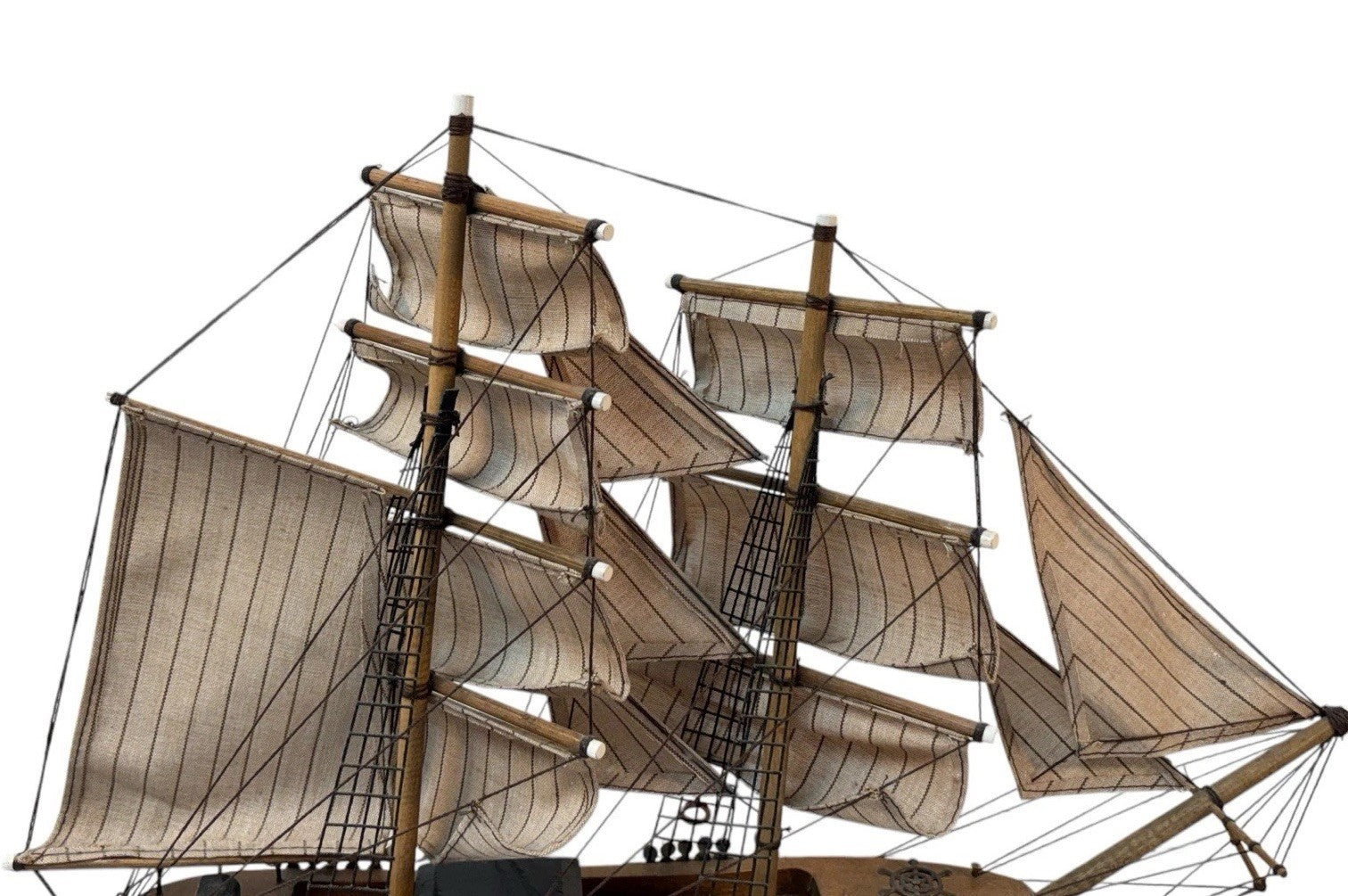 HURRICANE Model Sail Ship Clipper Vessel~Fabric Rigging 14”x16” TALL SHIPS