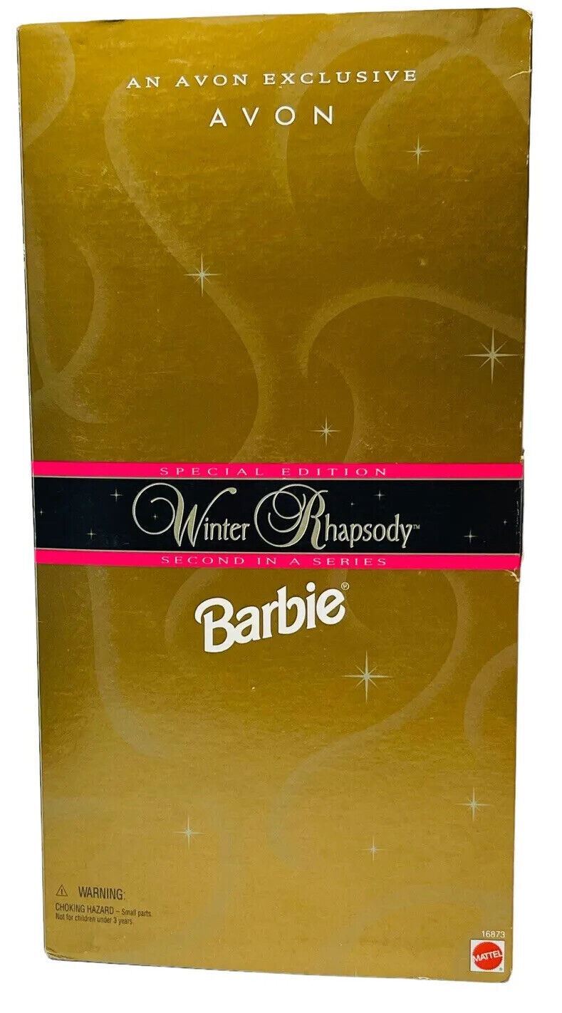 Mattel 16873 Barbie Doll Brunette Avon Winter Rhapsody 2nd In Series 1995