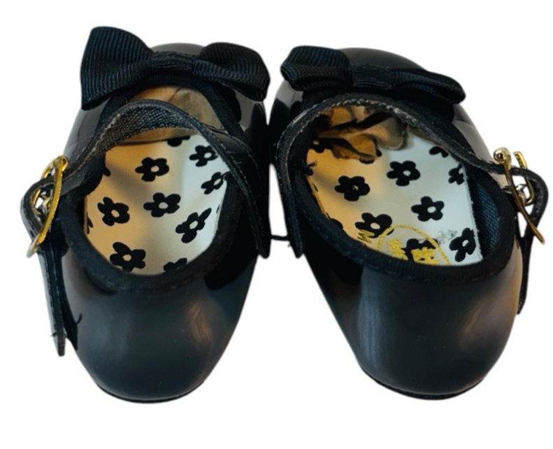 Lot of 2 Doll Baby Shoes ~ Black & Pink/White Sole, S: 0, L 4" X W 2" Preowned