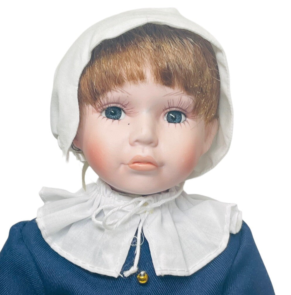 ADORABLE Pilgrim Porcelain Dolls 13" BOY & GIRL ~ VINTAGE