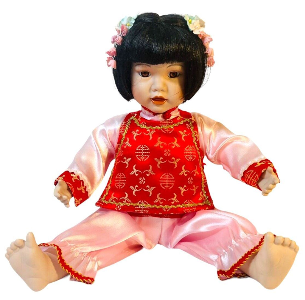 Chinese Porcelain Doll 9” 1992 Mei Mei - Panda by Bruce Hsieh - Danbury Mint