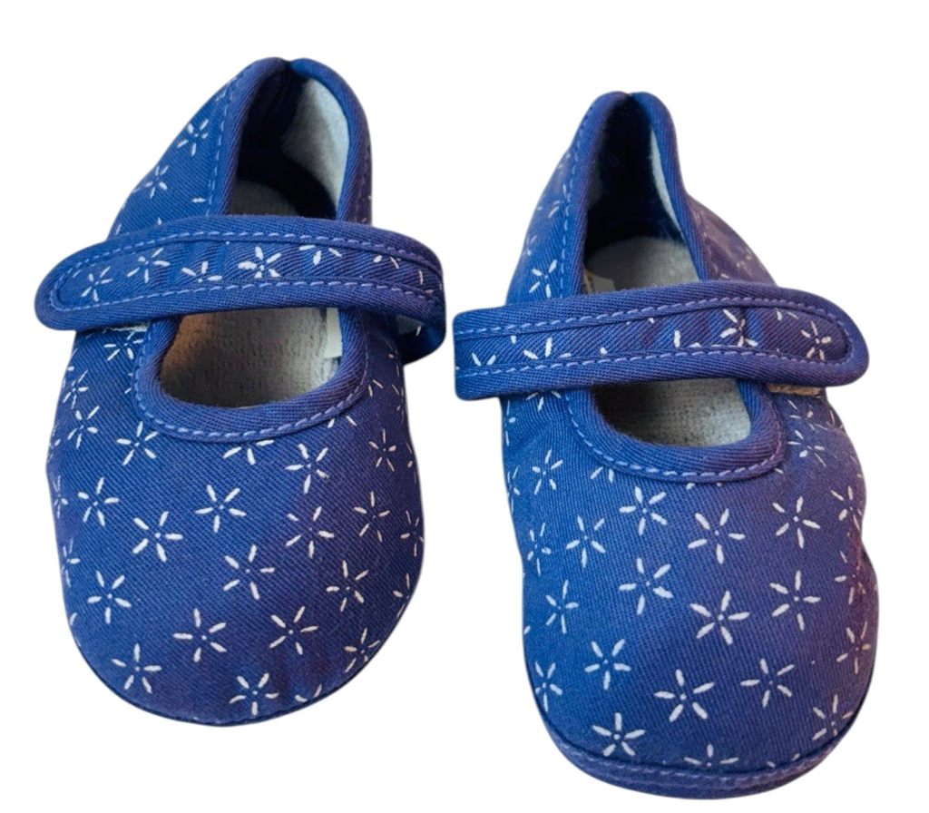 Lot of 2 Doll Baby Shoes ~ Blue & Pink Soft Sole L 4.5" X W 2" Preowned