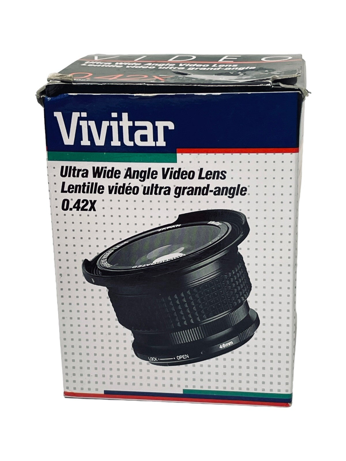 LENS ULTRA WIDE-ANGEL VIDEO VIVITAR 0.42X W/CASE, 3-ADAPTER RINGS & MANUAL.