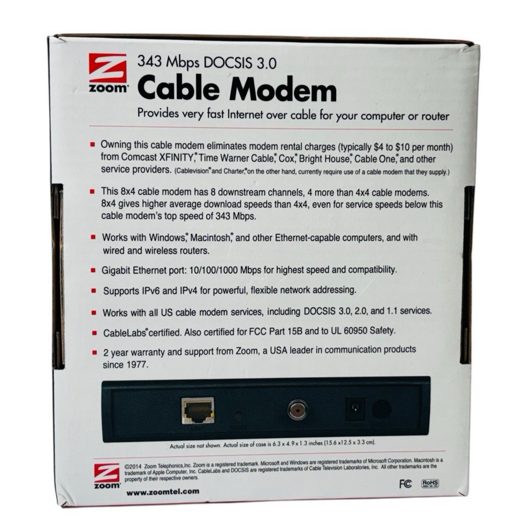 Zoom Cable Model 343 Mbps DOCSIS Model: 5341, BRAND NEW ~ IN ORIGINAL BOX