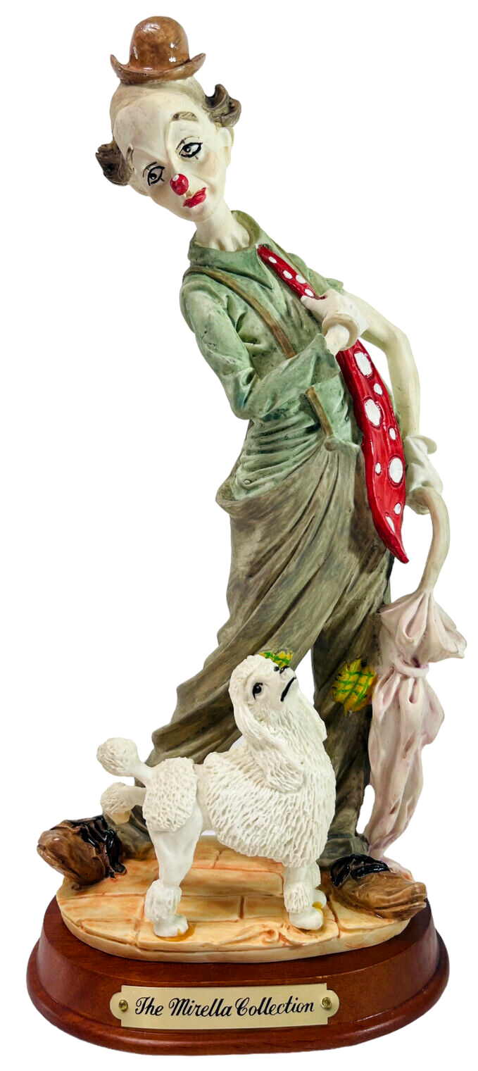 The Mirella Collection Hobo The Clown w/Poddle Dog ~ Free Standing Figurine MINT
