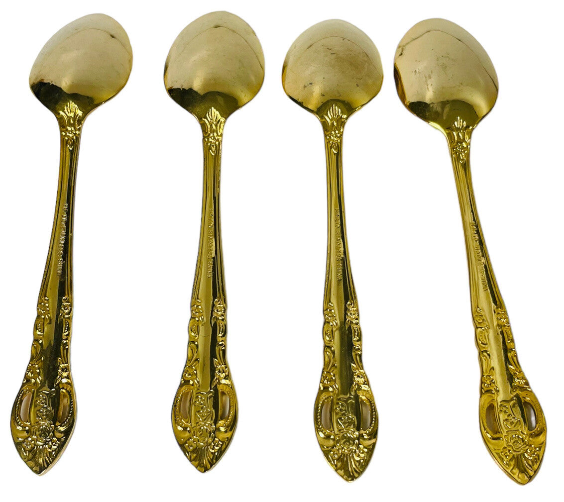 Gold Stainless-Steel Silverware 20 Piece Set~Serving for 4 ~ H. F. LTD. VINTAGE