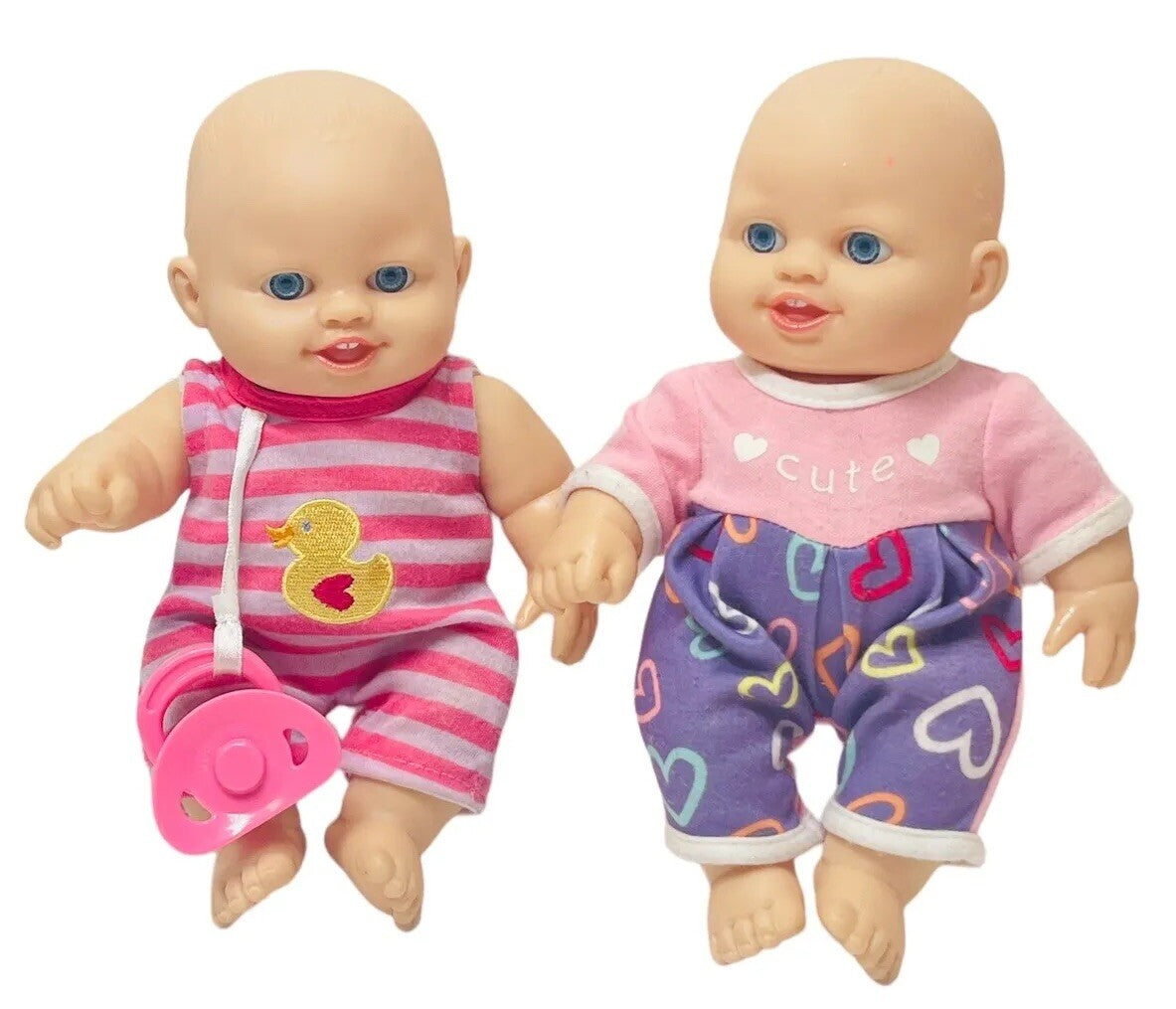 Girl Doll Anatomically Correct (Chubby Baby) 9" 946 TR-16, Lot Of 2 ~ PREOWNED