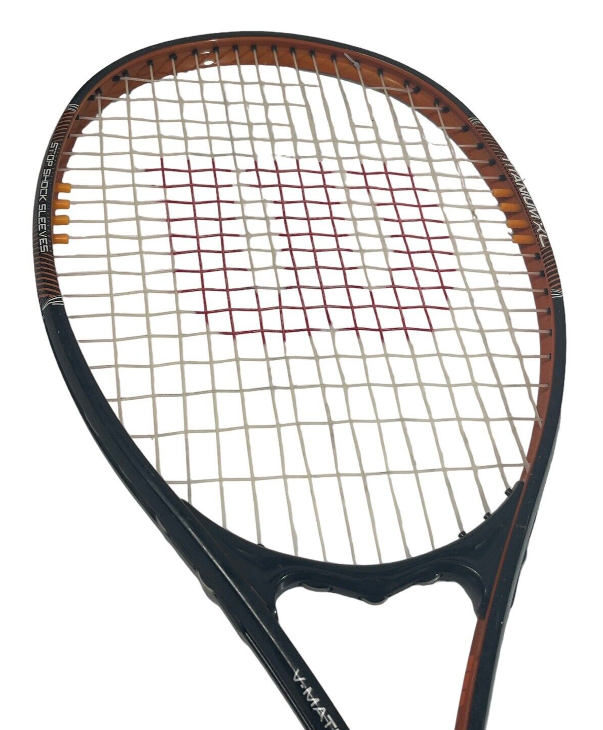 Wilson Titanium XL Tennis Racket 63 4 3/8, V-Matrix (VCV)~STOCK SHOCK SLEEVES.