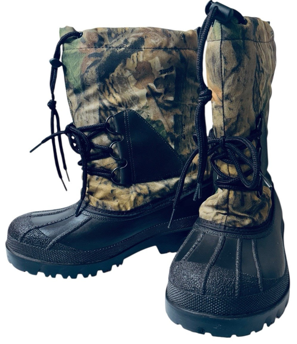Crater Ridge Mens Camo Duck Boots Size 8 Brown Slip On Lace Up Tight Insulated