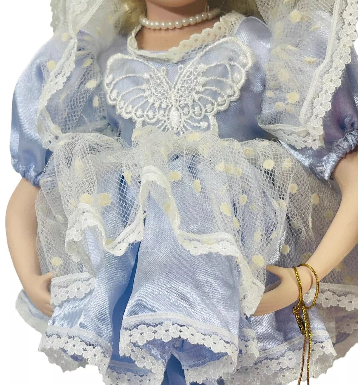 J.MISA COLLECTION PORCELAIN 18'' BALLERINA DOLL EMILY ~ SATIN BLUE OUTFIT.