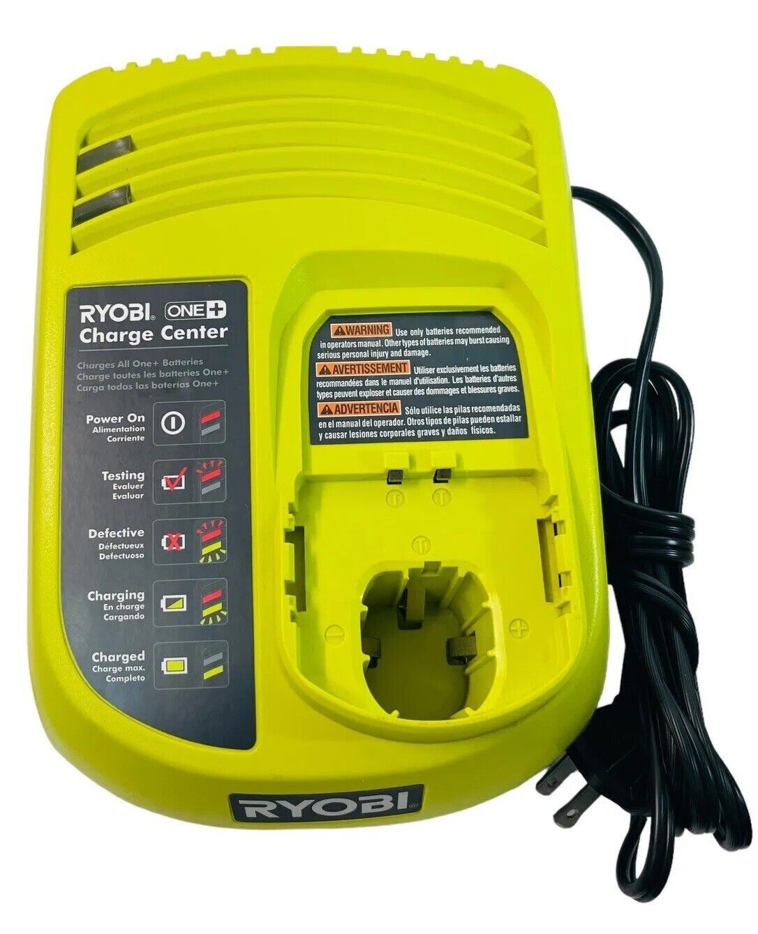 RYOBI OEM P113 ONE+ PLUS CHARGE CENTER 18V BATTERY CHARGER "GENUINE-MINT-WORKS".