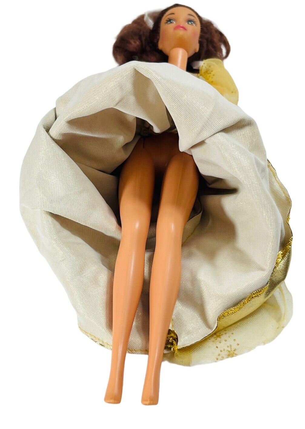1966 MATTEL Princes Barbie Doll Barbie - Wearing A Gold Evening Gown