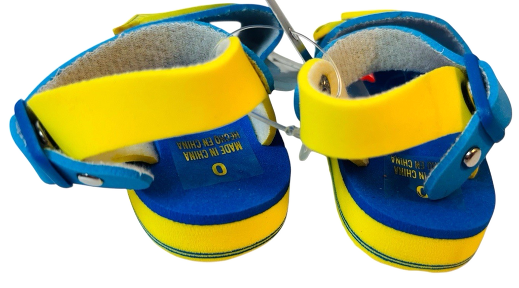 Doll Baby Shoes~ Blue & Yellow Soft Sole Size 0, L 4" X W 2" NEW
