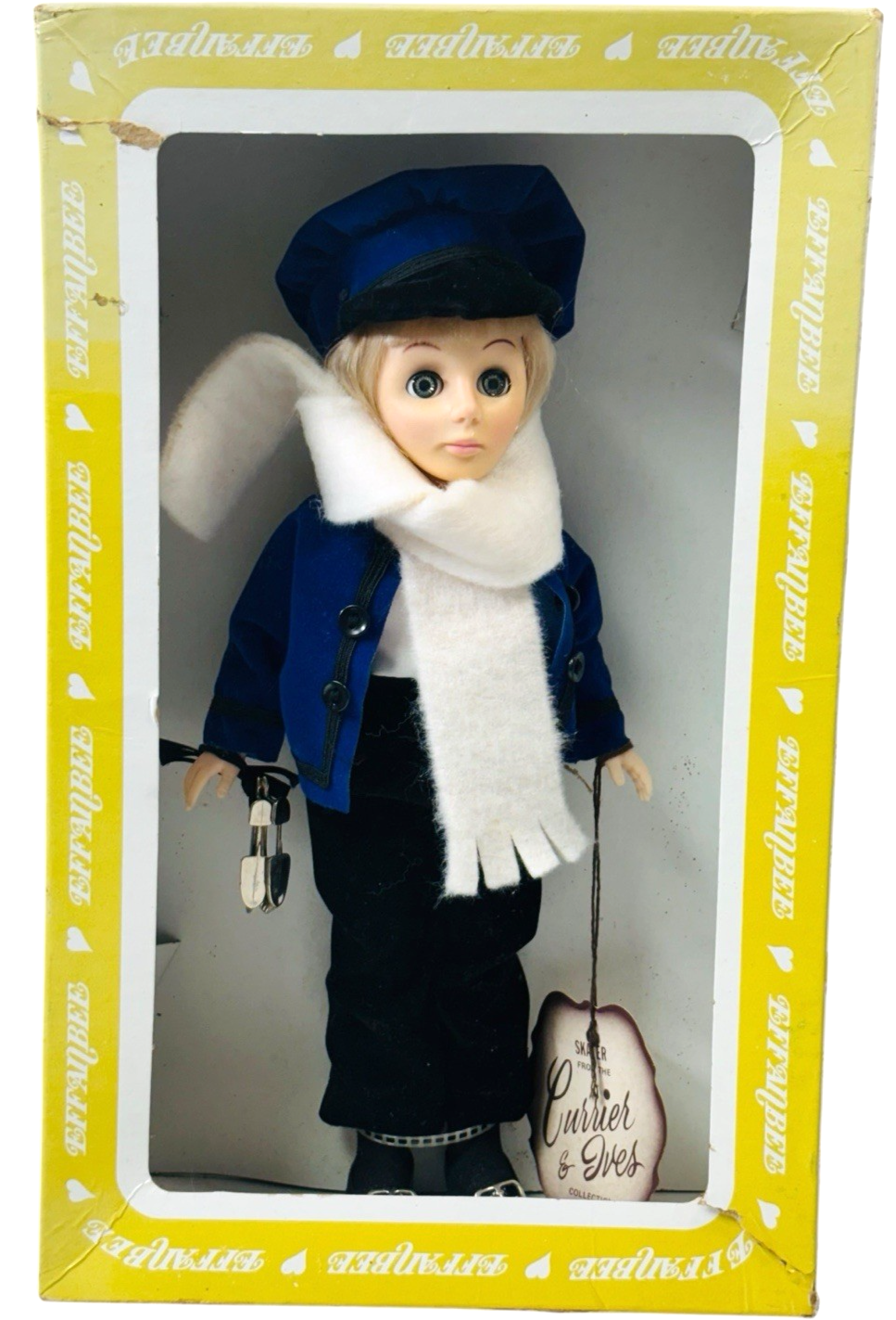 Effanbee Skater Doll from the Currier & Ives Collection #1251 Vintage 12"  D1