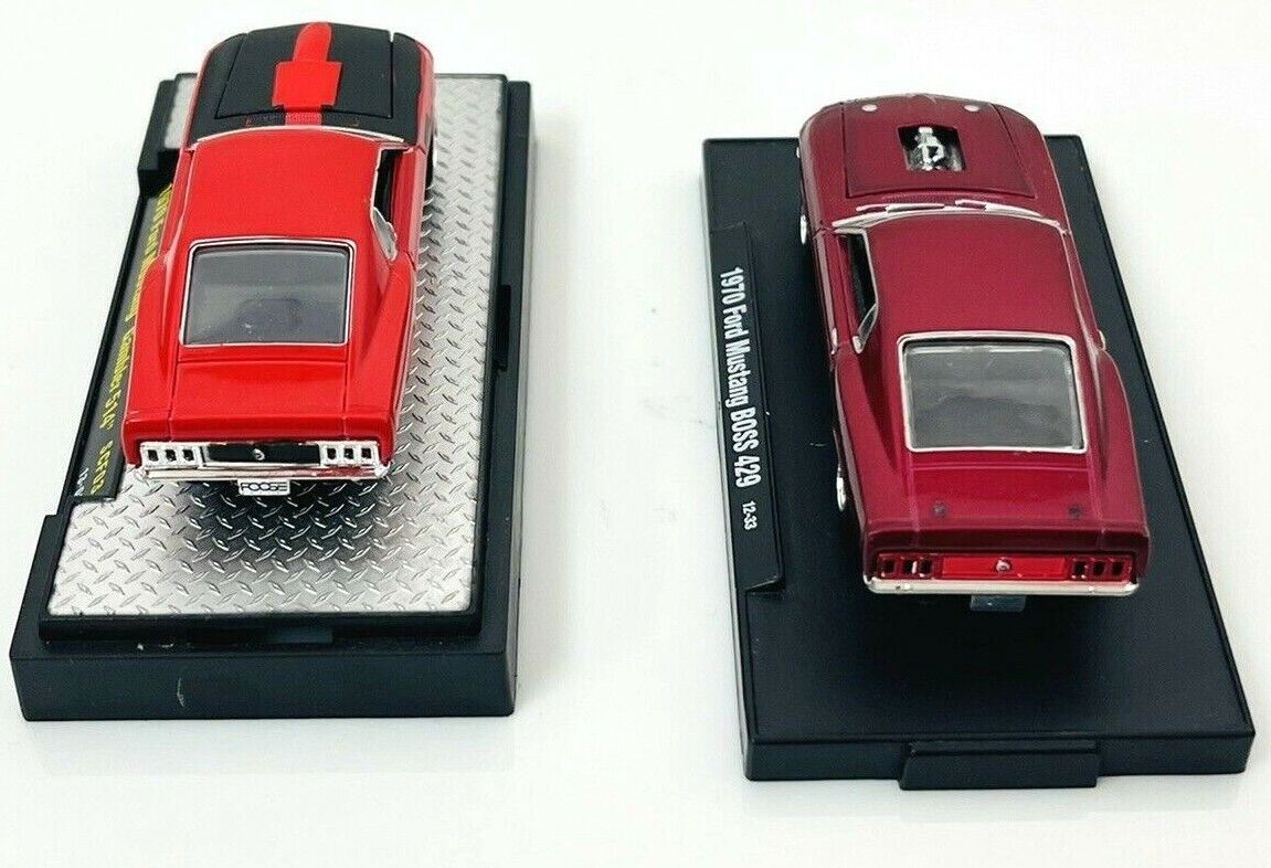 Diecast Cars - 1970 MUSTANG GAMBLER 514 & BOSS 429 w/Display Stands- M2 Machine