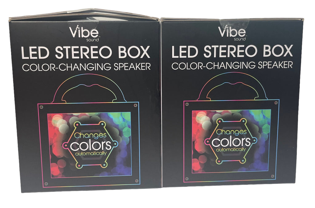 Vibe LED Stereo Speaker, w/LED FLASHING COLORFUL LIGHTS 3.5mm Aux Cable -NEW