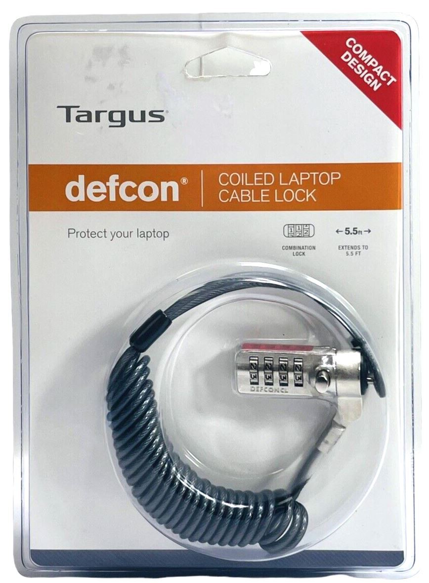 LAPTOP CABLE LOCK (COMBINATION-LOCK) Extends 5.5 FT COMPACT DESIGN