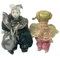 Lot of 2 Vintage Porcelain Bisque Clowns - EXCELLENT CONDITION
