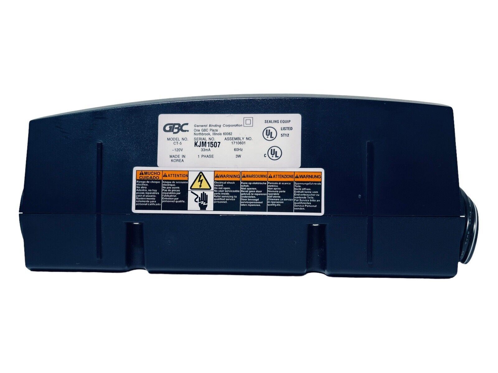 GBC Laminator Cool Touch 5 Cold Model CT-5 Electric 5" Home or Office,  NEW