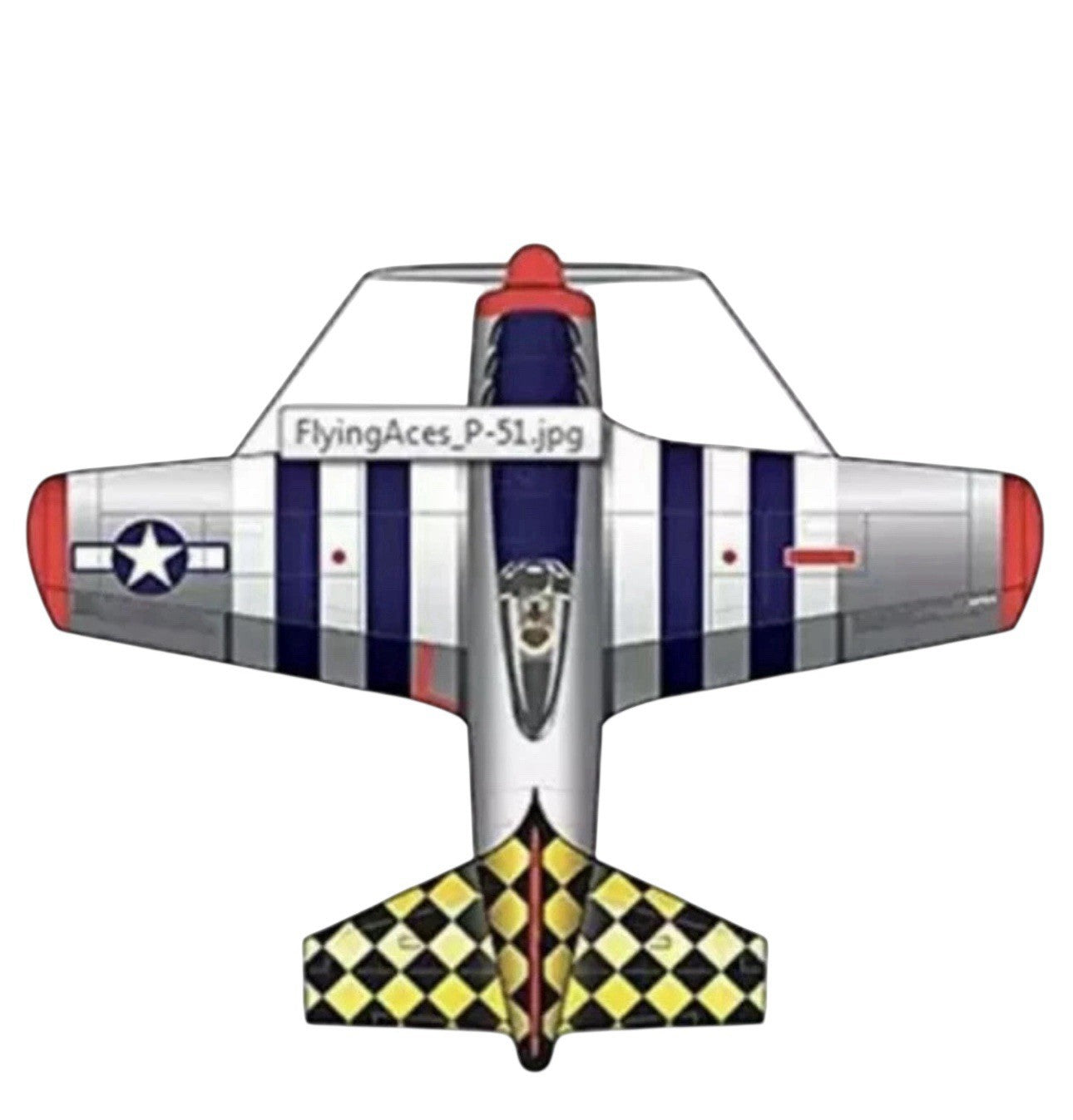P-51 Mustang Kite 37-Inch-Wide with Handle Line and QuikClip Flying Aces X-Kites