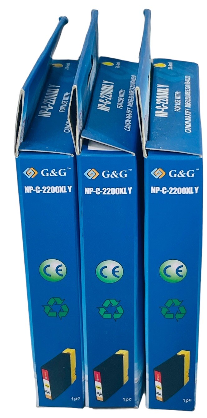 INK CARTRIDGE, COLOR-YELLOW EXPIRED 9/17~G&G NP-C-2200XL Y, NEW FACTORY-SEALED
